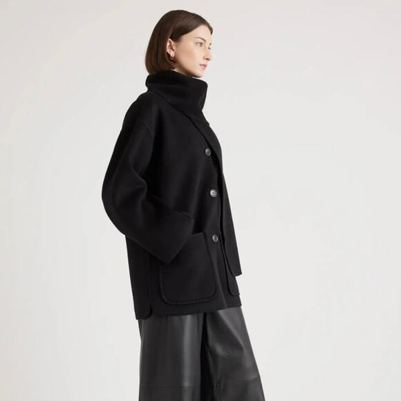 New Quince Women’s Double-Faced Merino Wool Scarf Coat $200 Small 3760 - Picture 2 of 13